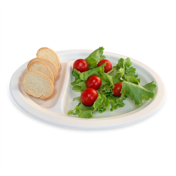 9" 2-Compartment Round Plate - 图片 2
