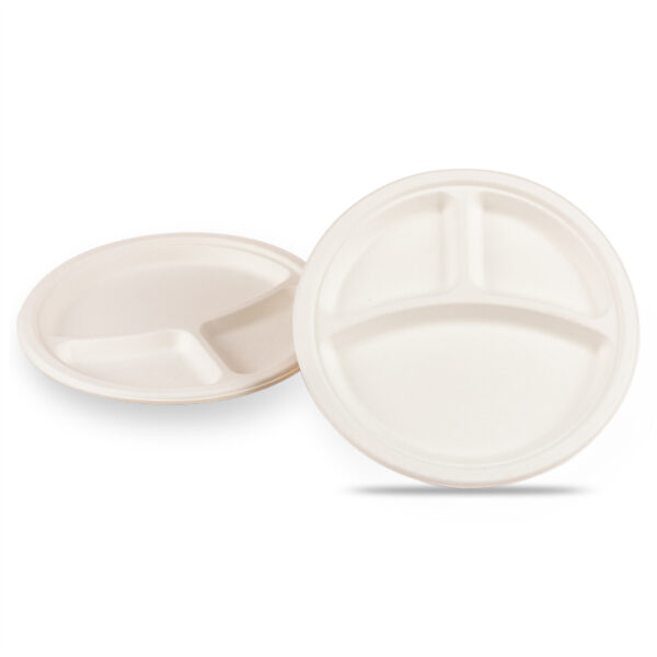 9" 3-Compartment Round Plate - 图片 2